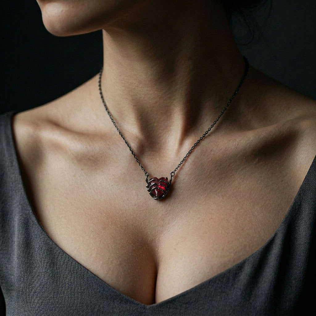 Crimson Heart Pendant Necklace