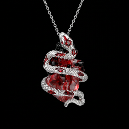 Crimson Heart Serpent Pendant