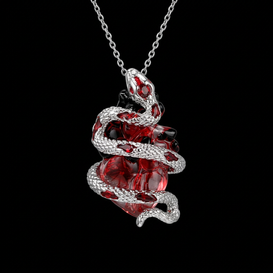 Crimson Heart Serpent Pendant