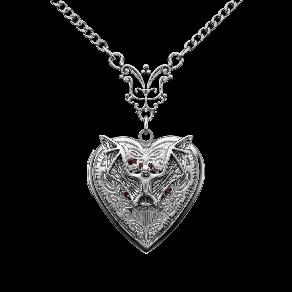 Silver Heart Locket Necklace