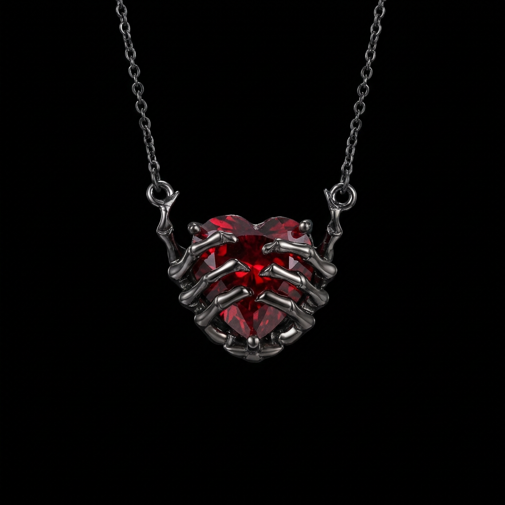 Crimson Heart Pendant Necklace