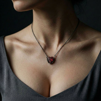 Crimson Heart Pendant Necklace