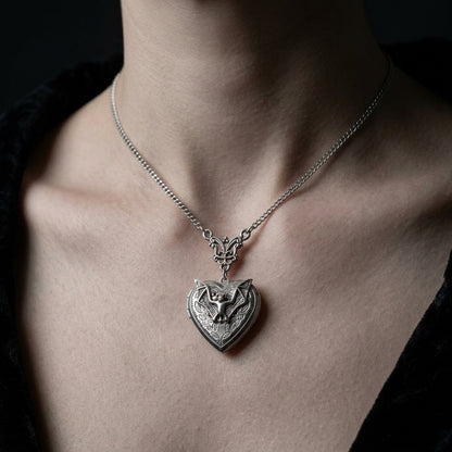 Silver Heart Locket Necklace